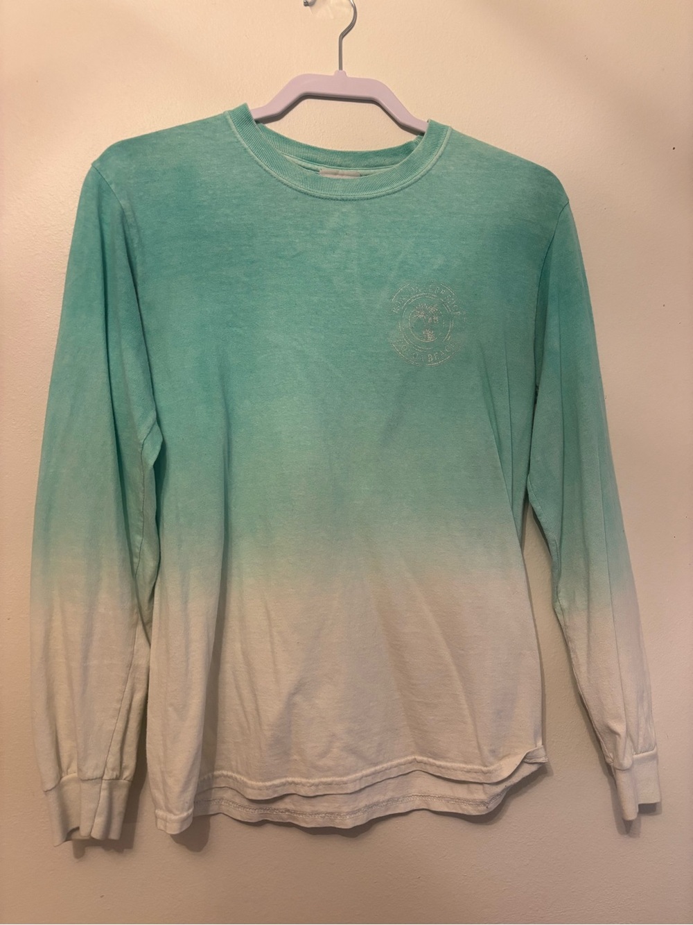 Ron Jon Surf Shop Turquoise to White Ombre Long Sleeve
